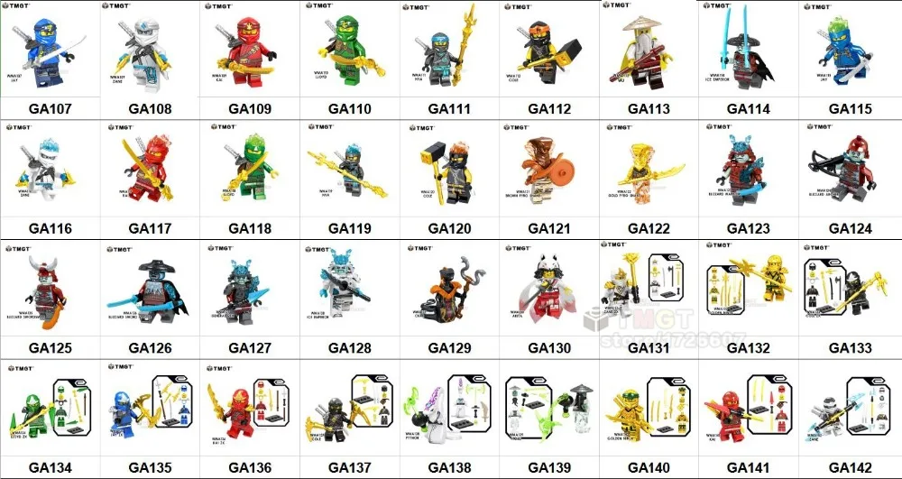 20 шт. Akita строительные блоки Char Archer Warrior GARMADON Swordsman Zane сборные Кирпичи игрушки для детей Подарки GA123-130