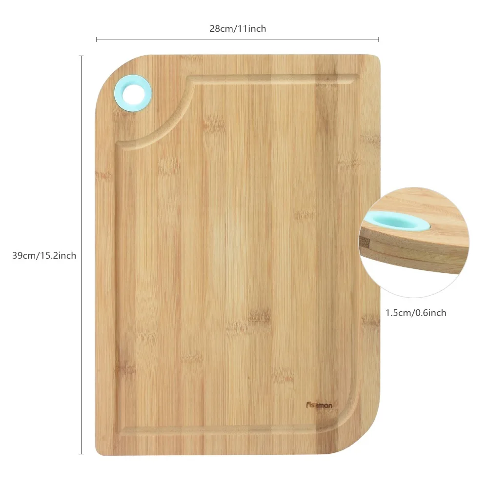 FISSMAN бамбуковая разделочная доска с ручкой экологически чистый разделочный
