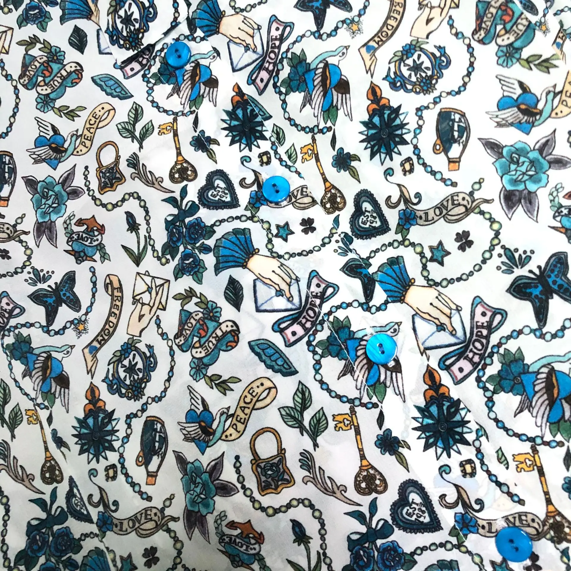 

New Women's Blouse Turn-down Collar Long Sleeve Silk Shirt Vintage Print Female Blouses and Tops