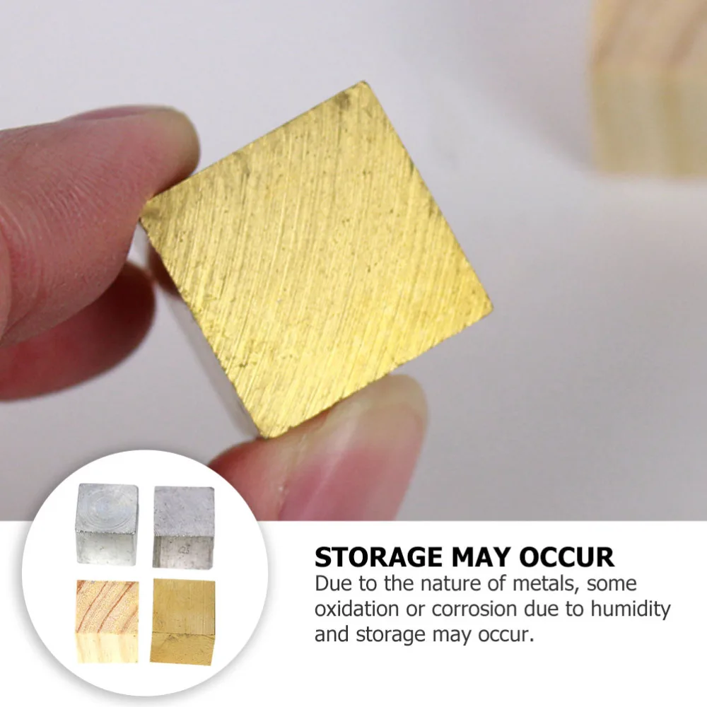 

4pcs Density Cubes Set Metal Block Elements Cube Physical Experiment Equipment