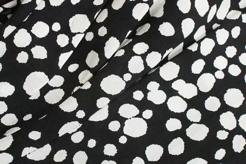 Woah Fashion Ozz9353-58 European and American 19 women's new Polka Dot elastic waist long sleeve dress | Женская одежда