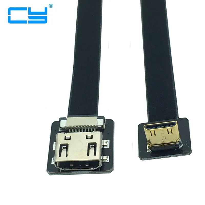 FPV HDTV мама мини HDMI совместимый папа 90 градусов вверх адаптер 5 см 80 FPC плоский