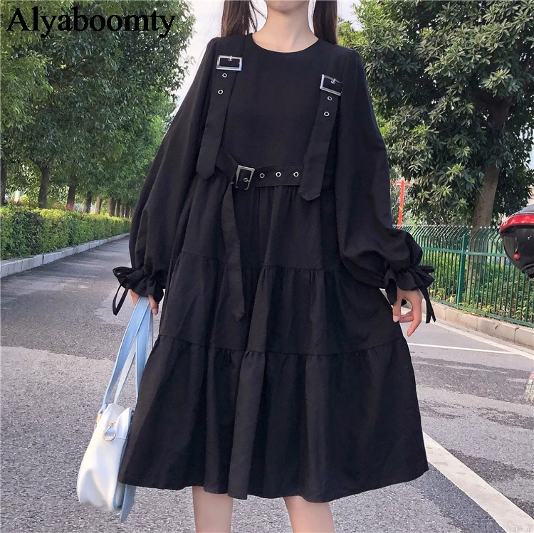 Платье женское средней длины в японском стиле Харадзюку облегающее винтажное