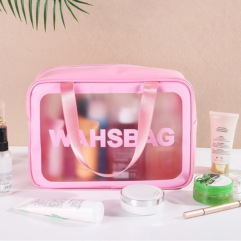 Женская портативная дорожная косметичка прозрачный водонепроницаемый чехол для