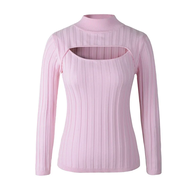 Женский трикотажный свитер с воротником-хомутом в стиле Харадзюку | Женская