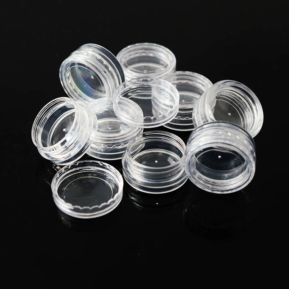 Прозрачная баночка для косметики 10 шт. пластиковый контейнер хранения стразы