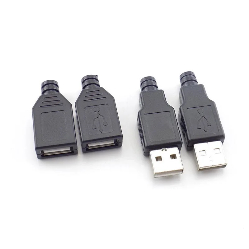 5/10 шт. 4 Pin Тип Женский Мужской USB 2 0 адаптер розетка Соединитель с черным Пластик