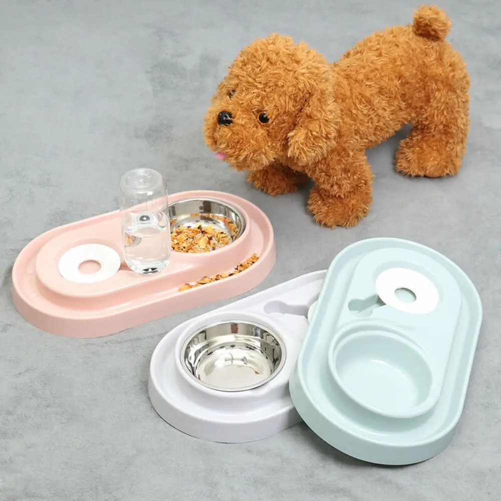 Кошачья миска для собак подачи воды 2 в 1 для домашних животных кошки питьевой воды фонтан собаки Еда диспенсер для подачи воды станция Чаша Блюдо