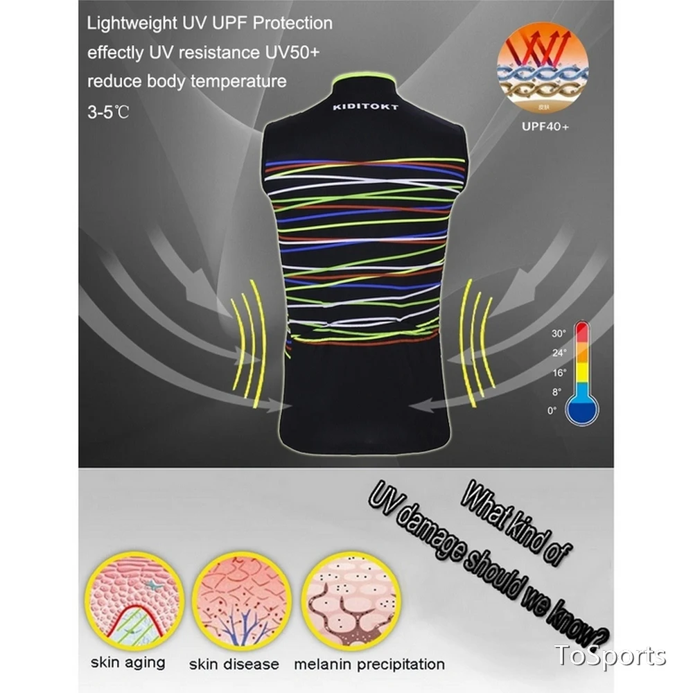 Одежда для велоспорта костюм без рукавов легкая УФ защита UPF спорта на открытом