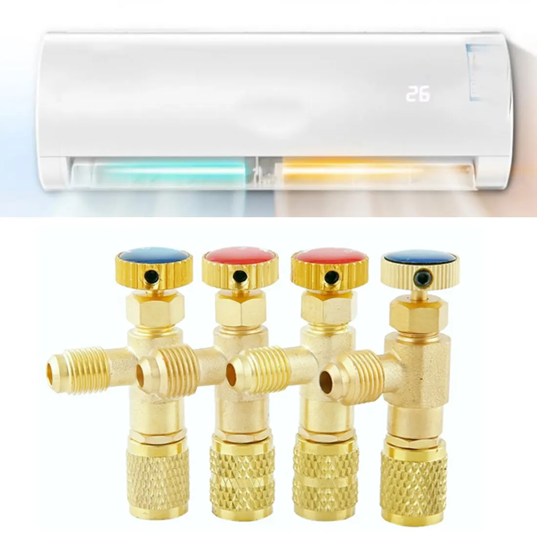 

Безопасный клапан для жидкости R410A R22, 1/4 дюйма, адаптер безопасности