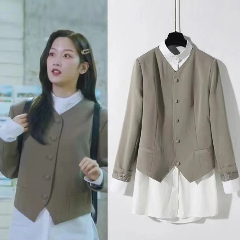 Женский блейзер Корейская Драма ТВ Звезда Луна Ga Молодежная короткая куртка