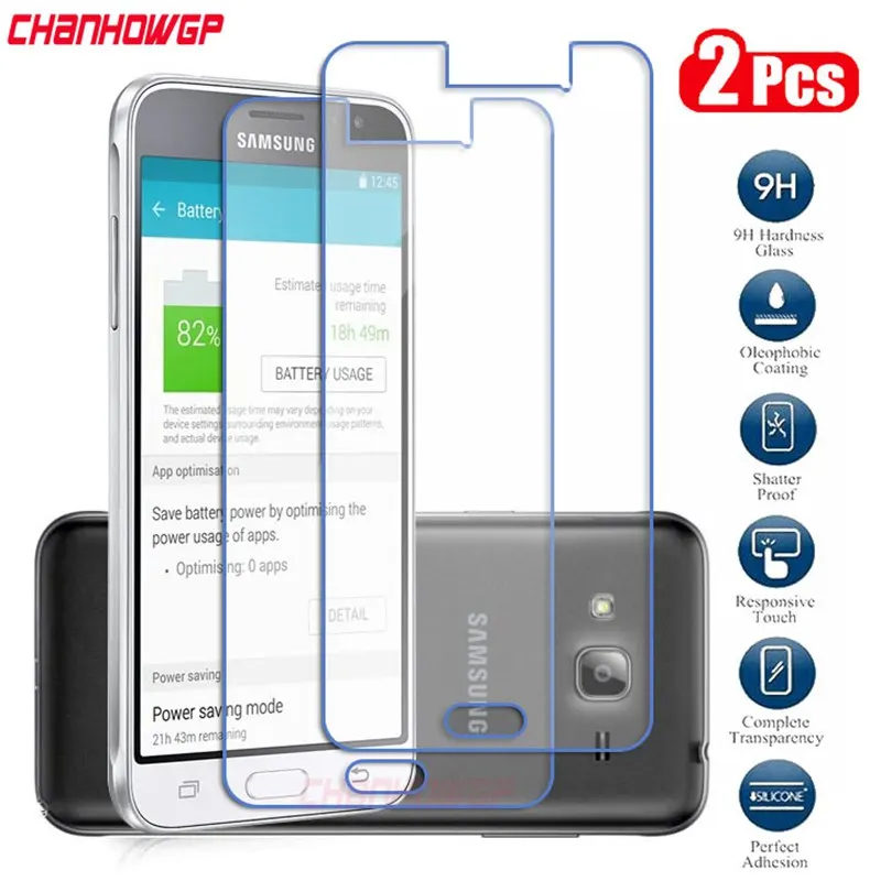 2 шт. закаленное стекло для Samsung Galaxy J3 2016 J320 Защита экрана SM J320F защитная пленка |