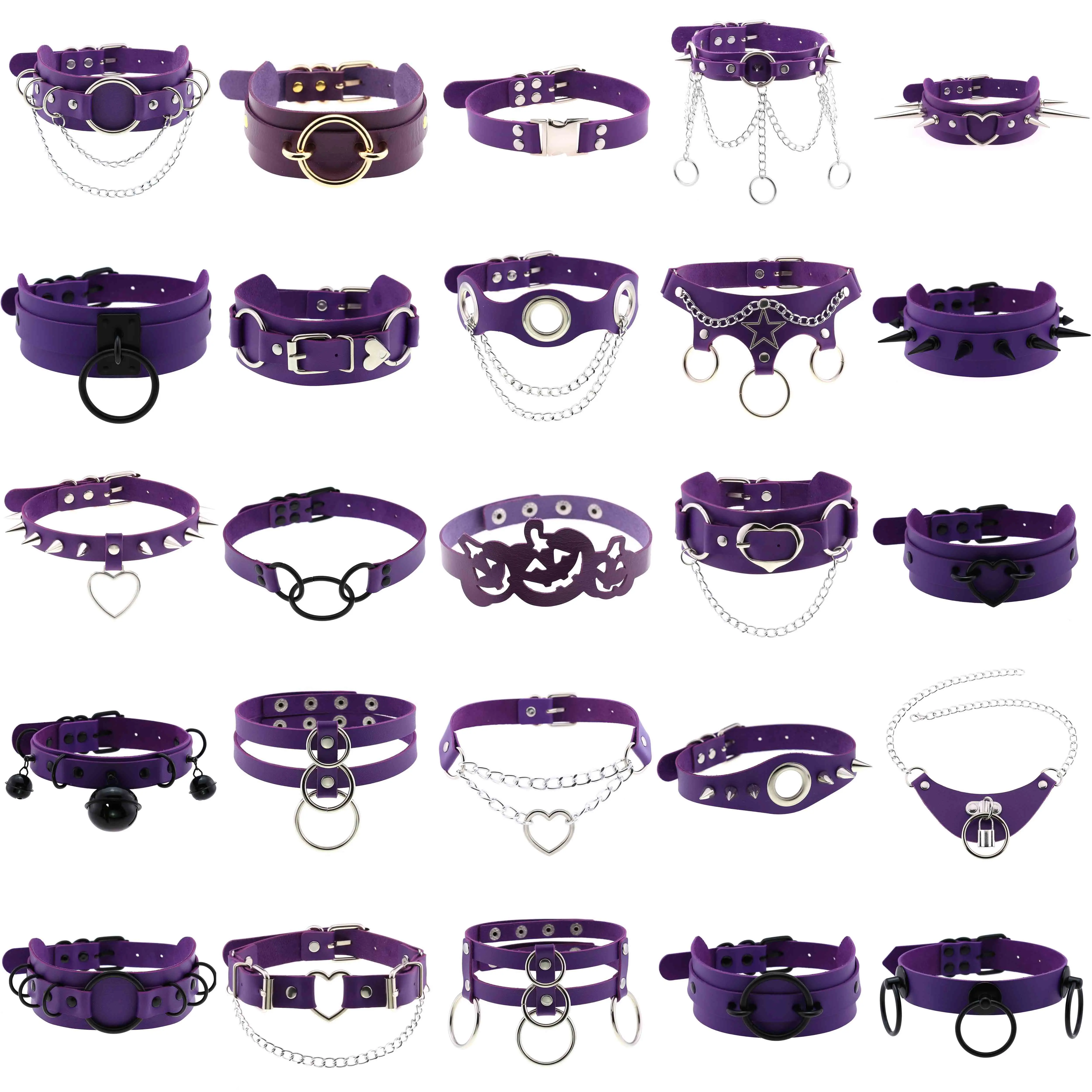 Женское Ожерелье-цепочка из ПУ кожи, с заклепками