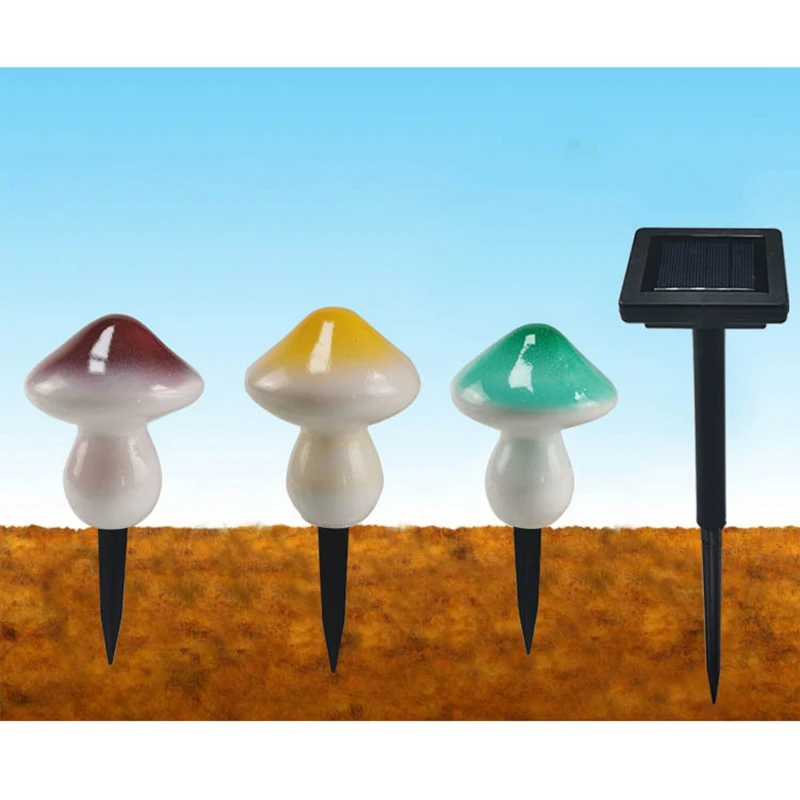 

Solar Garden Lights,Mushroom Light String, Garden Stake Lights for Lawn Pathway Yard ,One for Three Lawn Lights