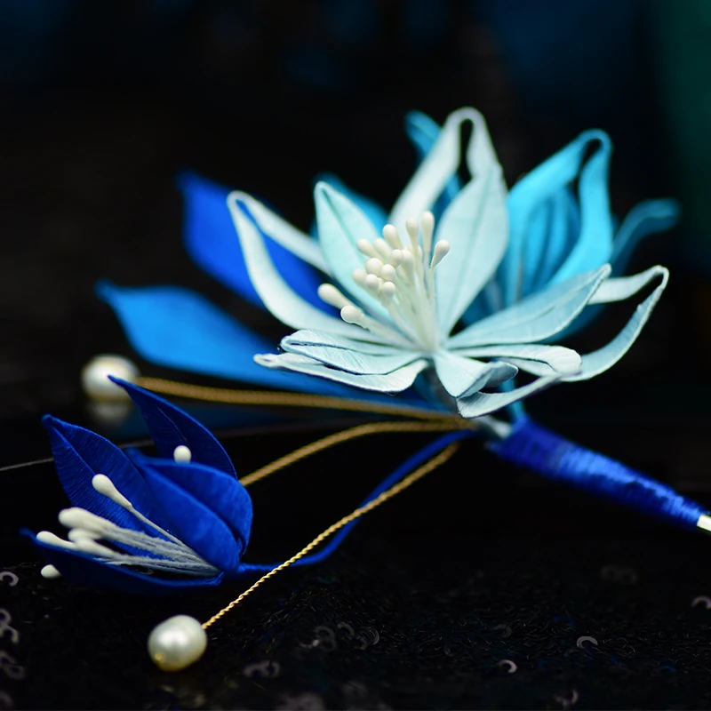 Handmade bun / traditional wrapped flower DIY kit Hair accessories with clothing Silk embroidery thread | Дом и сад