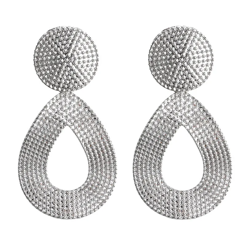 07 silver Модные массивные серьги-капли для женщин, массивные большие геометрические металлические серьги, Женские Висячие серьги, современные ювелирные изделия - Окраска металла: 07 silver