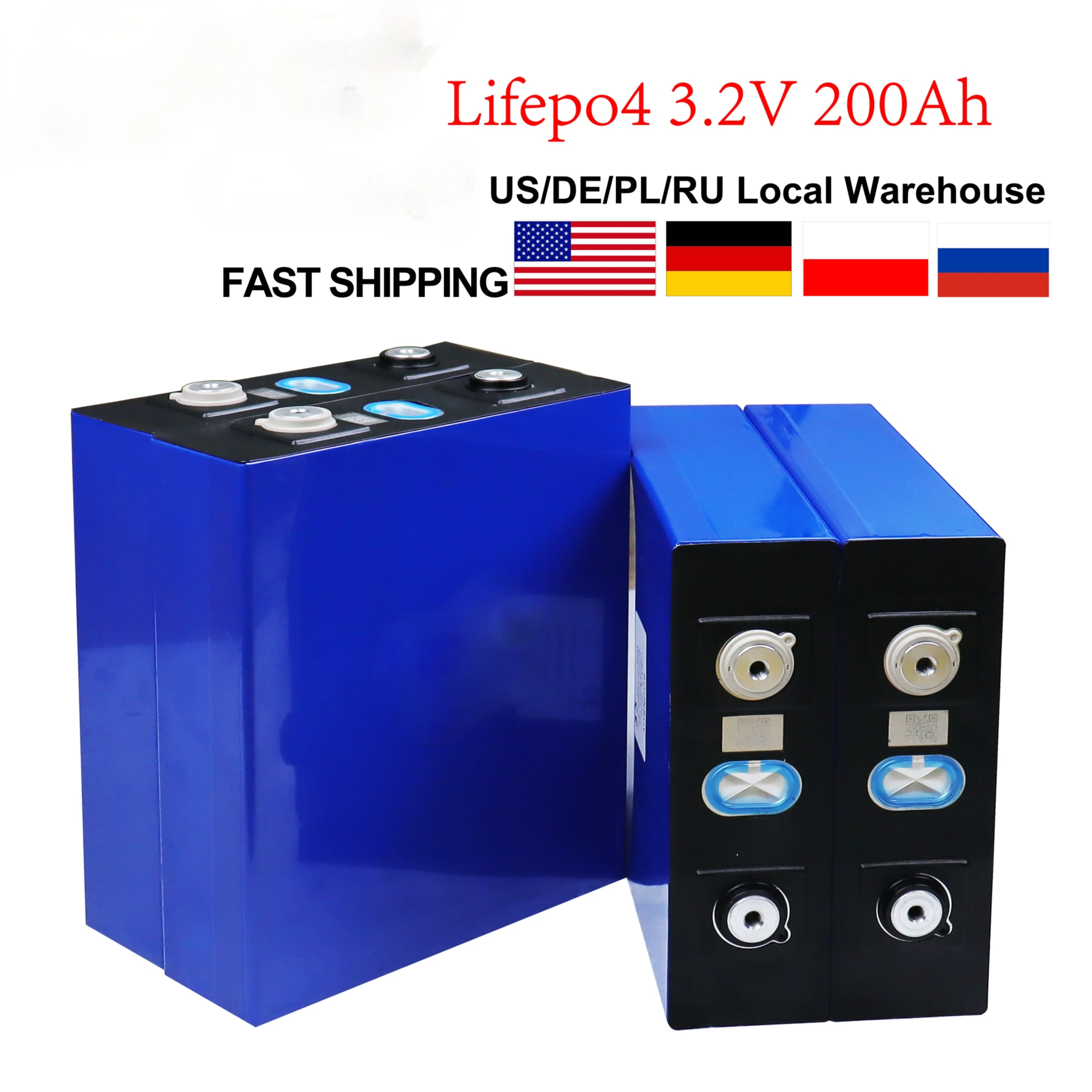 

16PCS Lifepo4 3.2v200ah new lifepo4 rechargeable battery 3.2v 200ah battery, suitable for 12v 200ah solar US Europe warehouse
