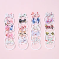 2020 new baby girl headband small summer printed bow turban hair bands for children girls elastic headwrap hair accessories