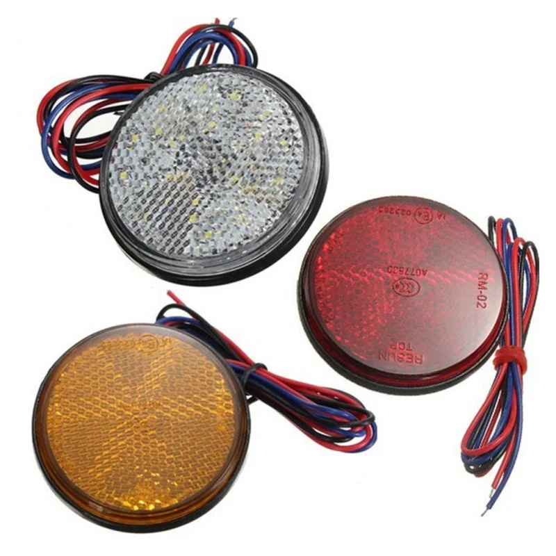 Светодиодный круглый стоп сигнал для мотоцикла и автомобиля 24 светодиода 3528