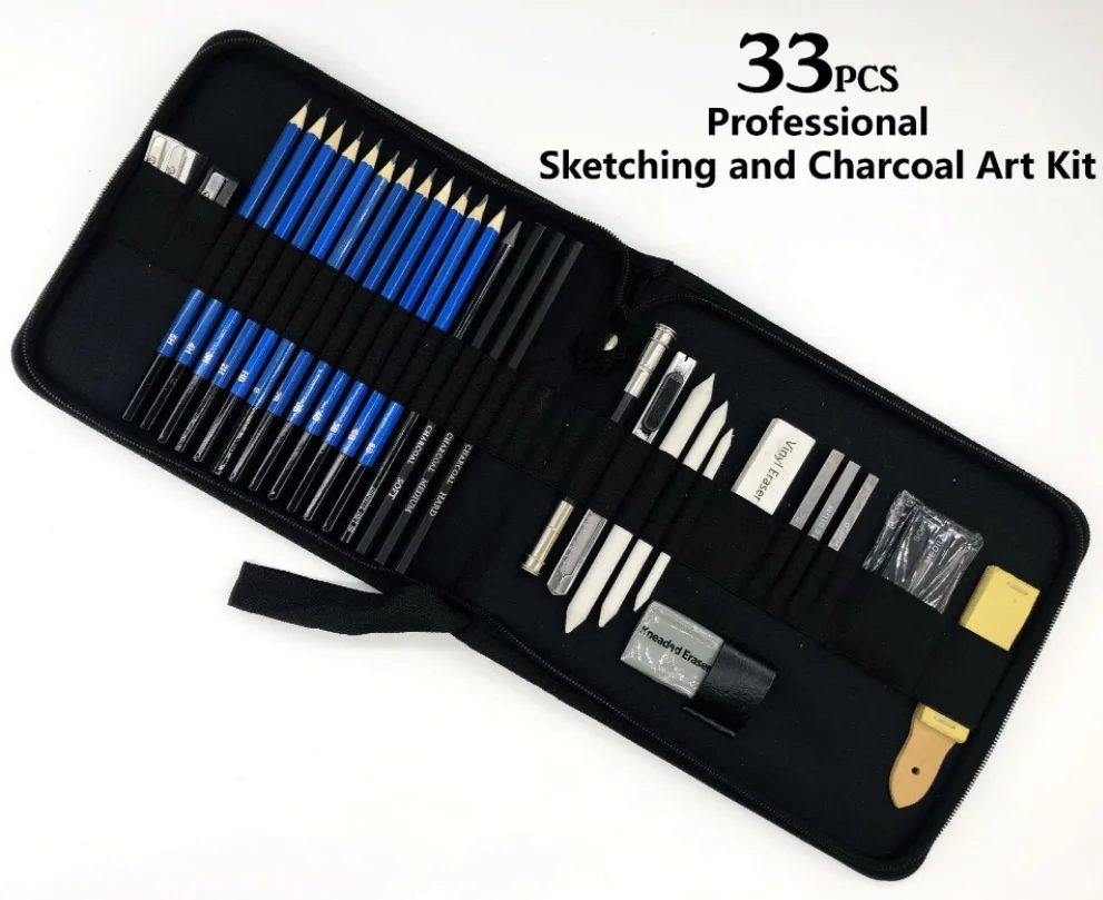 

32pcs/set Artist Drawing Kit Colored Pencil Paint Brush for Children Art Students with Carry Box