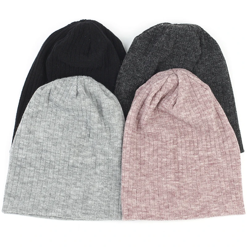 

Charm Wood Spring Winter Autumn Fashion Solid Color Ribbed Beanie Hat Cotton Skull Caps For Adults Woman Man Beanies Warm