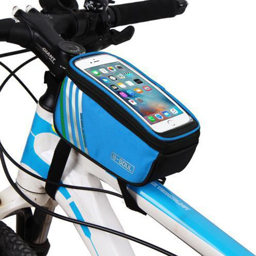 

Горный велосипед Велосипед сенсорный экран 5,7 дюймов мобильный телефон сумка для хранения передний луч седло сумка для верховой езды обору...