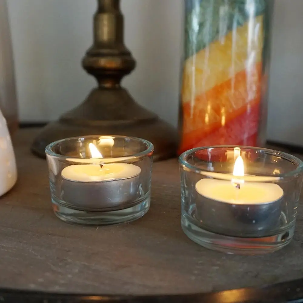 Прозрачные подсвечники 24 шт. стеклянные для украшения Дня Святого Валентина