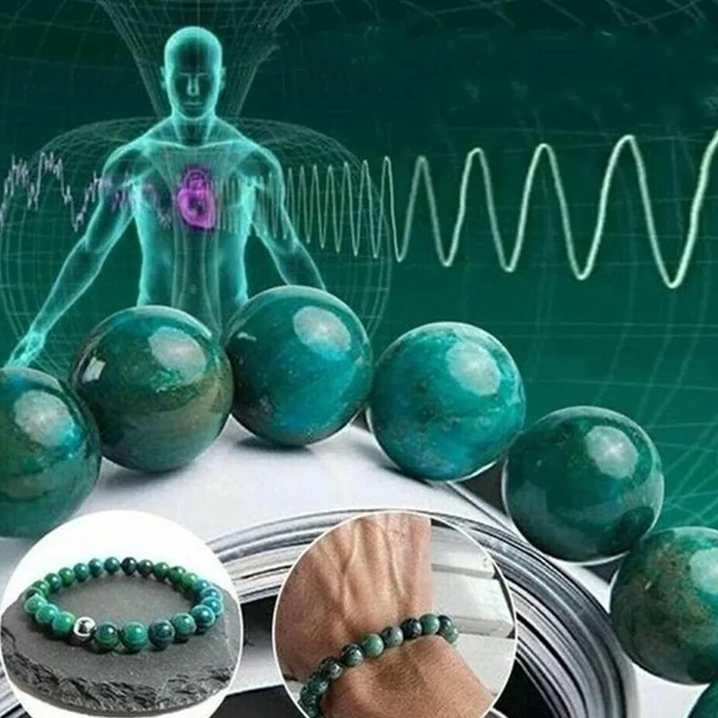 Браслеты из бисера хризоколла диаметром 8 мм подарочные украшения в стиле ретро |