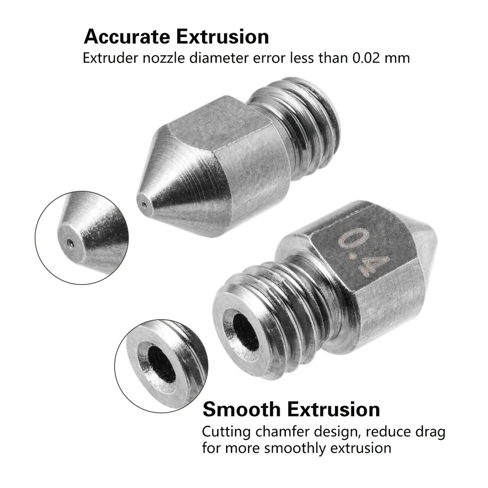 CREALITY 3D Printer Parts 5pcs/Lot Tungsten Extruder Nozzle Mix Size 0.2mm 0.3 mm 0.4mm 0.5mm 0.6mm | Компьютеры и офис