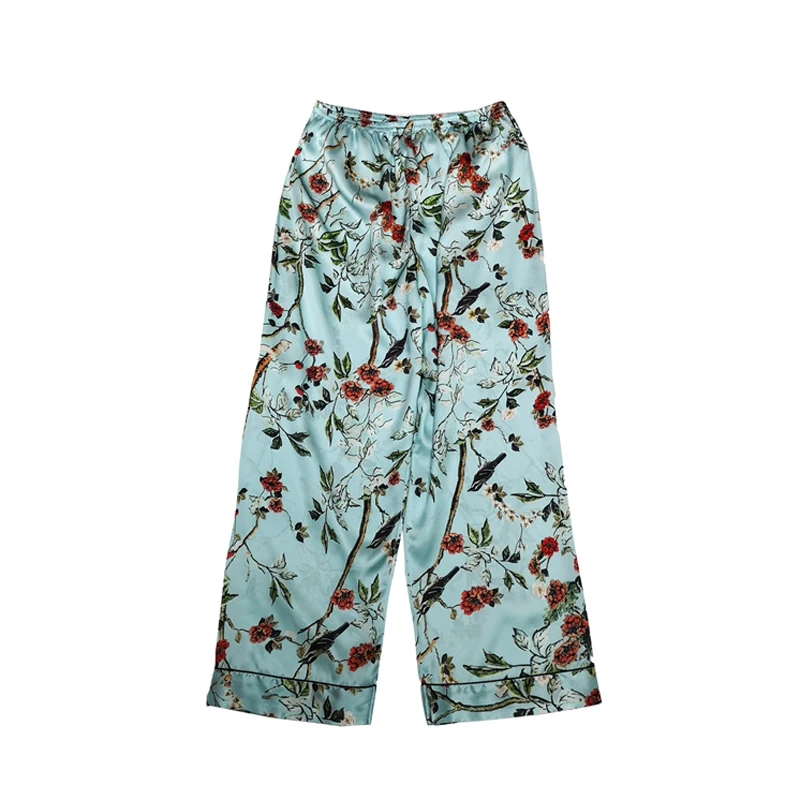 Sleepwear Women's Silk Pajamas Spring and Autumn Long Sleeves 100% Mulberry Silk Home Service For women Sleeping Wear