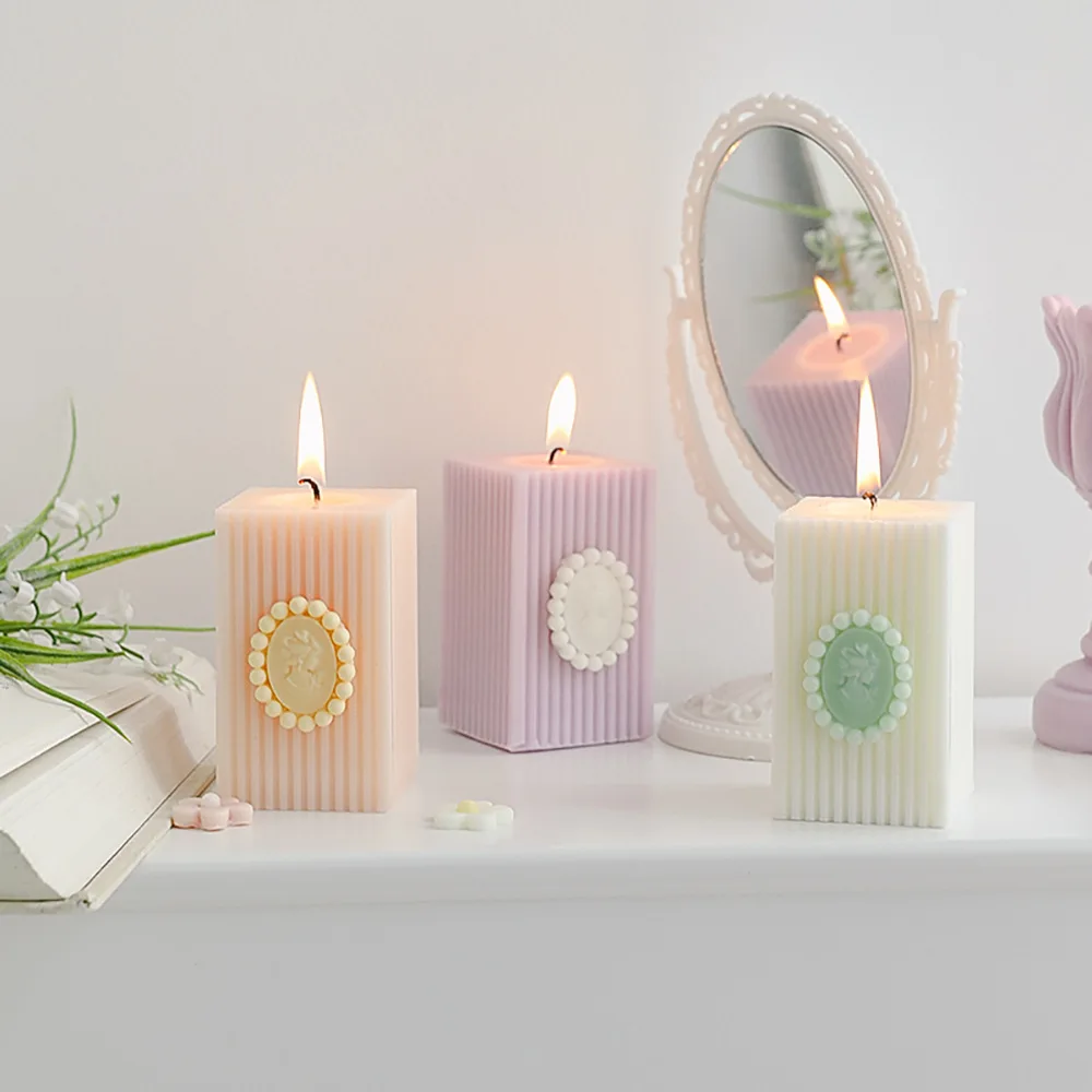 Европейский Винтажный стиль ручная работа в тонкую полоску свеча