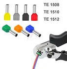 100 шт., TE1508 TE1510 TE1512, предварительно Изолированная клемма трубчатого типа, холоднопрессованная Клемма, двухстрочная проводка для подключения