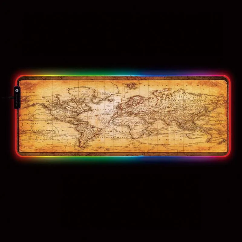 

Mairuige World Map Gaming RGB Large Mouse Pad Big Mouse Mat Computer Mousepad Led Backlight Surface Mause Pad Keyboard Desk Mat