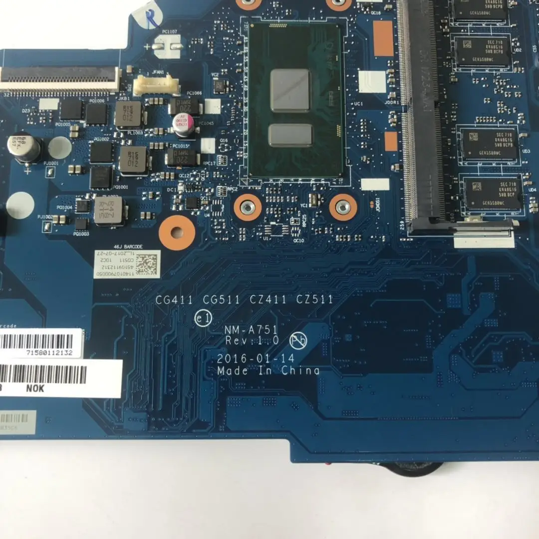 Материнская плата для ноутбука Lenovo 310-15ISK NM-A751 510-15ISK оригинальная материнская 4G-RAM