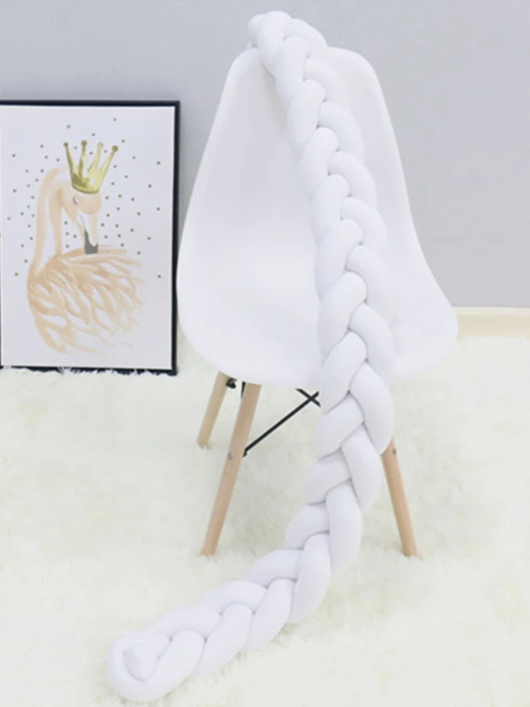 

1M-5M 3 Strands Braid Baby Crib Bumper Knotted bed Bumper Nursery cradle protector Baby bedding room decor Crib Protector