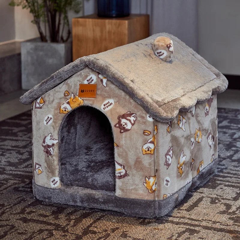 

Dog Kennel Four Seasons Universal Detachable Small Dog Winter Warm Teddy Closed Cat Kennel Pet Supplies