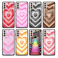 pink heart circle tempered glass cover for samsung galaxy s21 plus ultra m21 m31 m51 a52 a72 phone case coque