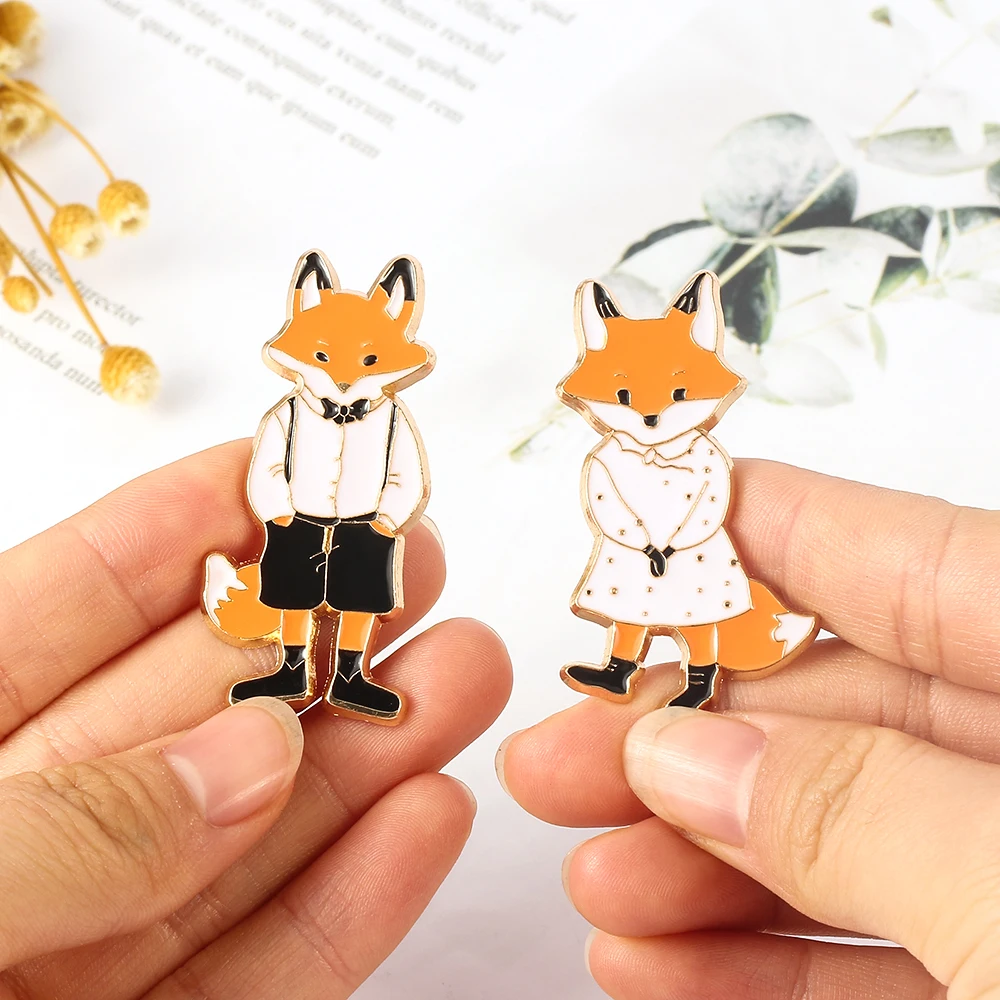 Креативная Лисичка эмалированная брошь лиса мистер MS Детские Броши одежда