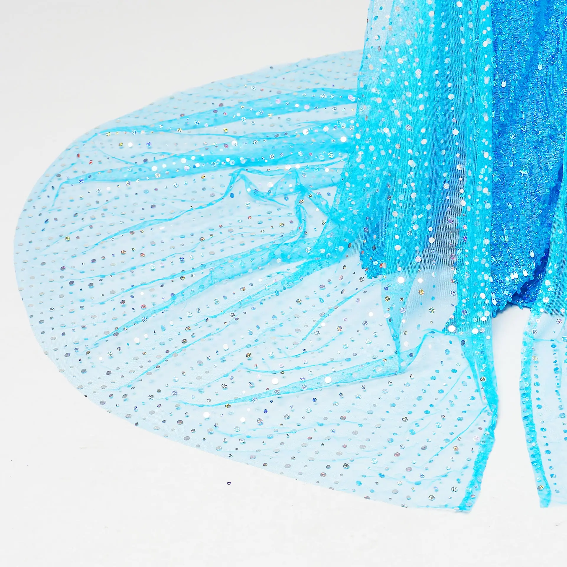 Платье принцессы Эльзы для девочек праздничное летнее синее платье с длинным