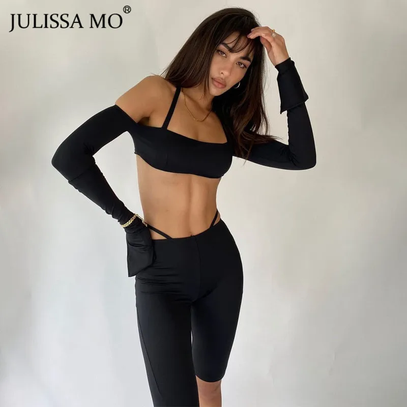 Женский комплект из 2 х предметов JULISSA MO укороченный топ с открытыми плечами и