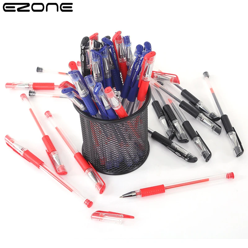 

EZONE 10 шт. 0,5 мм гелевая ручка черная/синяя/красная чернильная пуля/головка иглы для плавного письма Детские Школьные принадлежности офисные ...