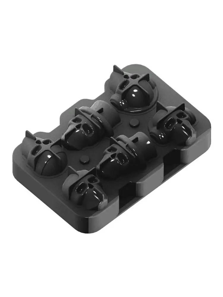 

6 Skull Ice Tray Molds 3D Skeleton Head Shape Cocktail Whiskey Drink Ice Hockey Mold Ice Cubes Maker Tool