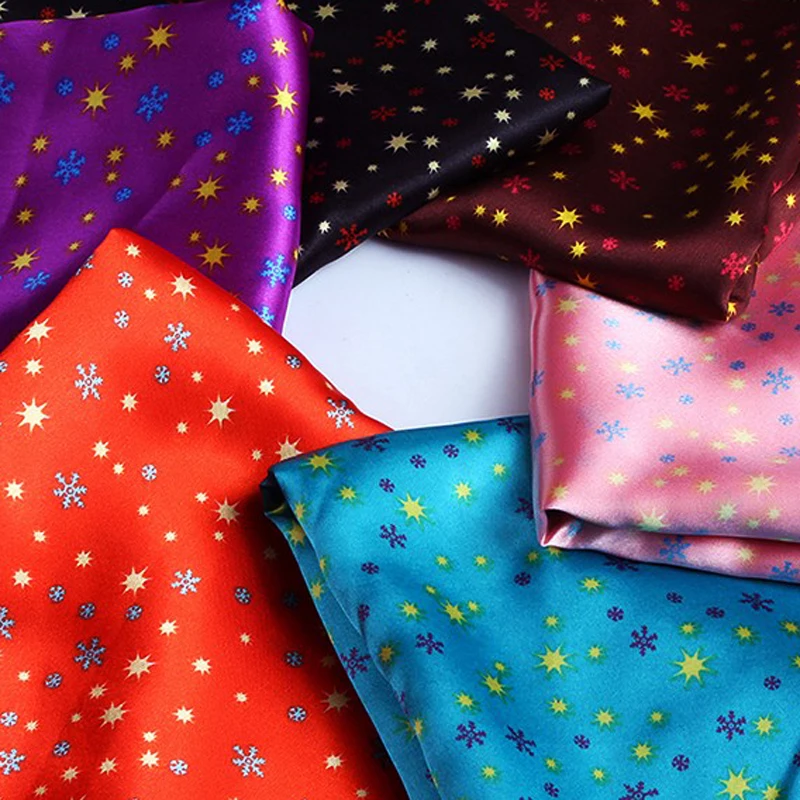 Черный материал с принтом звезд рукоделие сделай сам ткань обивка Атлас|fabric