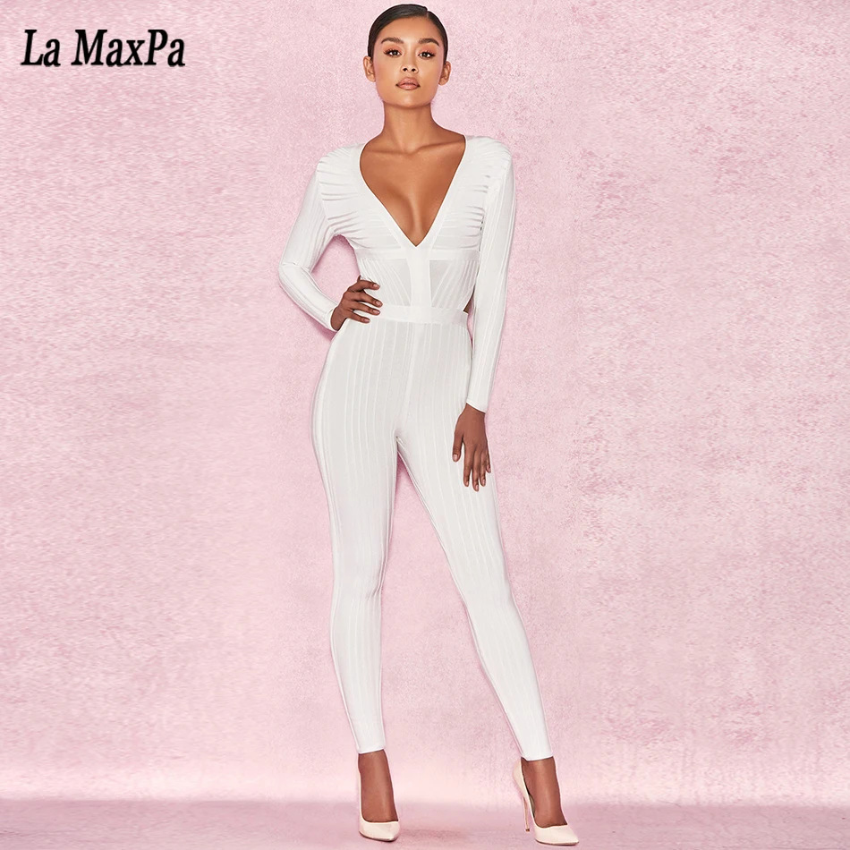 Новинка осени 2020 Женский Бандаж с длинным рукавом и глубоким v образным вырезом