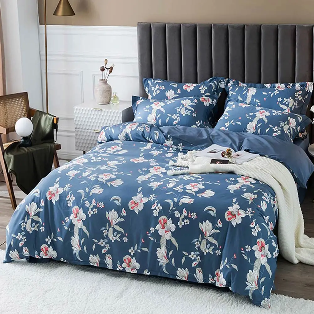 

Duvet Cover Set Flat Sheet Silky Egyptian Cotton Bedlinens 4pcs Queen King Size Bedding Set