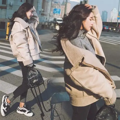 

Coats Loose Short Fashion Womens Winter Open Stitch Wool Blend Coat and Jacket Turn-down Collar Ladies Coats