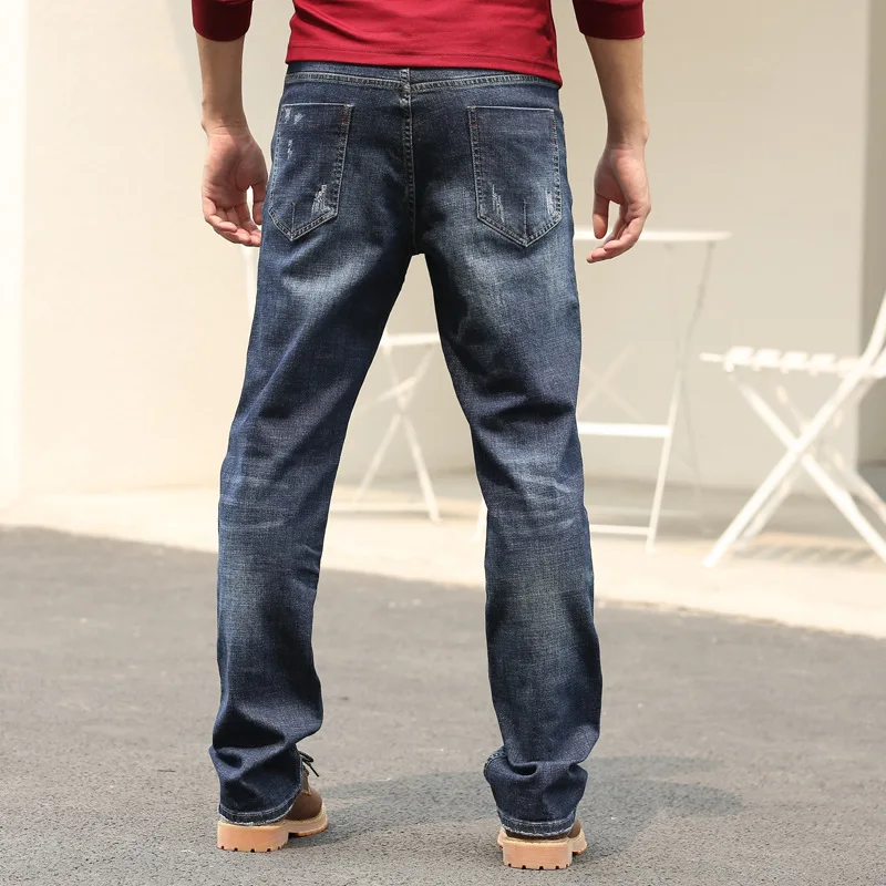 Spring and Autumn Men Straight Breathable  Baggy Jeans  Blue Leisure Denim Pants Male Hiphop Skateboarder Jeans Loose Trousers