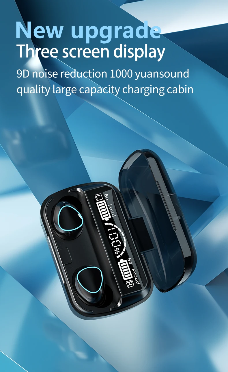 TWS Bluetooth 5.1 Earphones 2000mAh Charging Box Wireless Headphone 9D Stereo Sport Waterproof Noise Reduction Headsets With Mic |