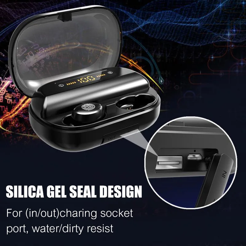 

V11 TWS Touch Wireless Bluetooth Earphones 5.0 Headset IPX7 Waterproof Earbuds with 4000mAh LED Power Display Charging Box