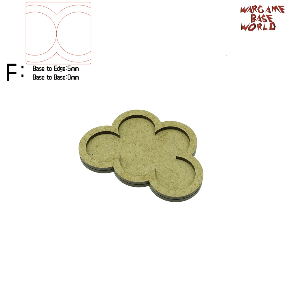 Wargame Base World-Movement Tray-5 круглых 25 мм-форма MDF